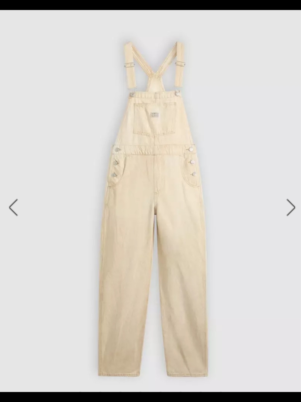Levi’s Vintage Denim Overalls Cloudy Travertine Cream Tan Medium 85315-0037